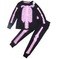 GX448: Kids Halloween Glow In The Dark Skeleton Pyjama (1-12 Years)